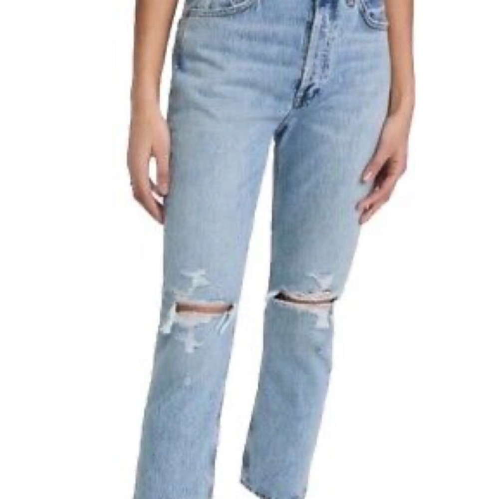 AGOLDE Riley High Rise Distressed Straight Crop - Size 29 (EUC!)